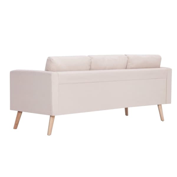 vidaXL 3-personers sofa i stof cremefarvet