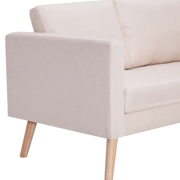 vidaXL 3-personers sofa i stof cremefarvet