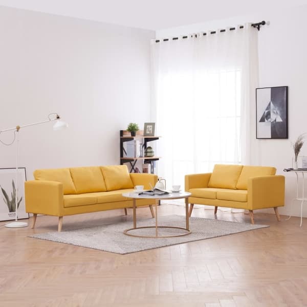 vidaXL sofasæt i 2 dele stof gul