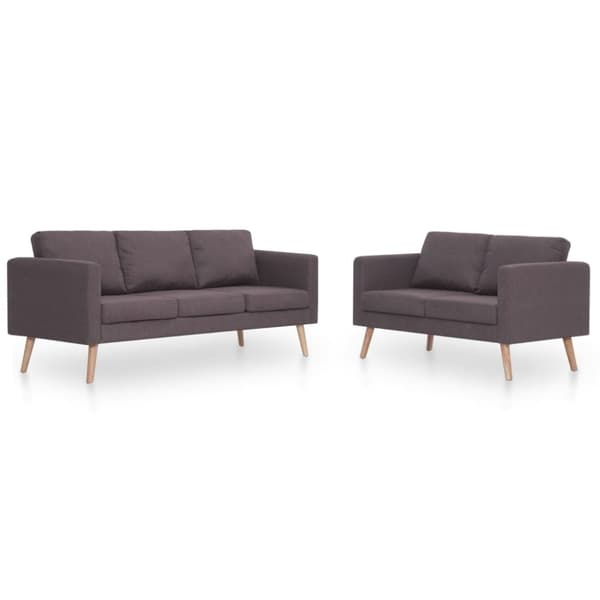 vidaXL sofasæt i 2 dele stof gråbrun