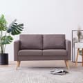 Miniatyrbild 8 av 8: vidaXL 2-sitssoffa tyg taupe