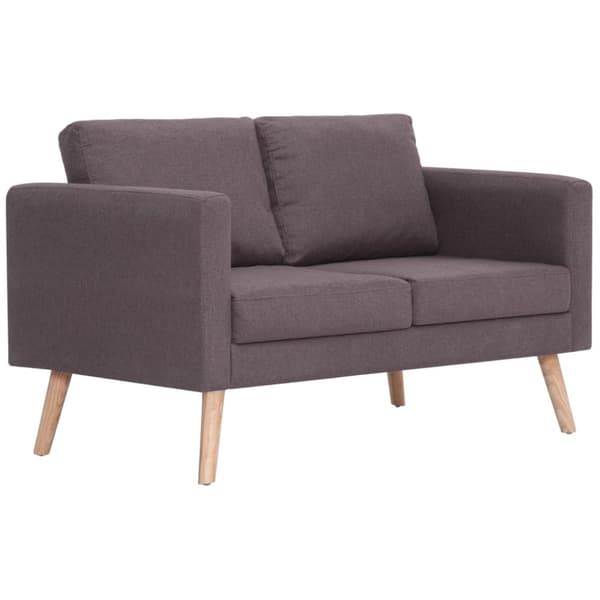 vidaXL Soffgrupp 2 delar tyg taupe
