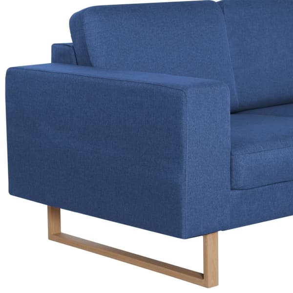 vidaXL Soffgrupp 2 delar tyg blå