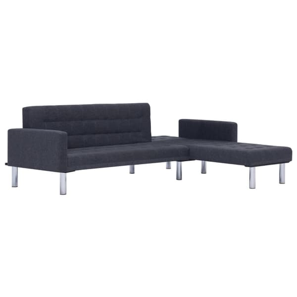vidaXL L-formet sovesofa polyester mørkegrå