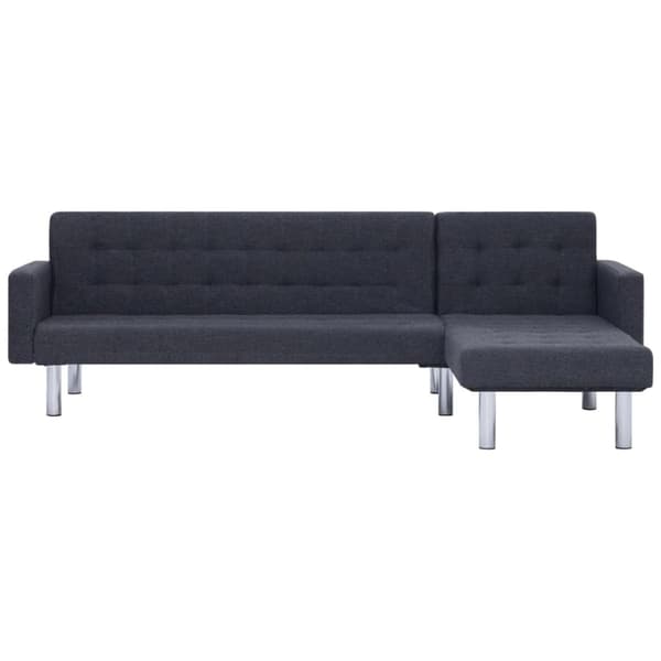 vidaXL L-formet sovesofa polyester mørkegrå