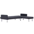 Miniatyrbillede 6 af 11: vidaXL L-formet sovesofa polyester mørkegrå