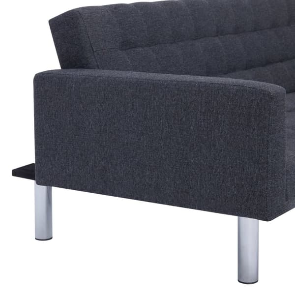 vidaXL L-formet sovesofa polyester mørkegrå