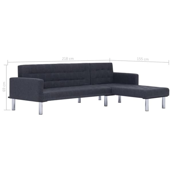 vidaXL L-formet sovesofa polyester mørkegrå