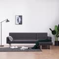 Miniatyrbillede 11 af 11: vidaXL L-formet sovesofa polyester mørkegrå