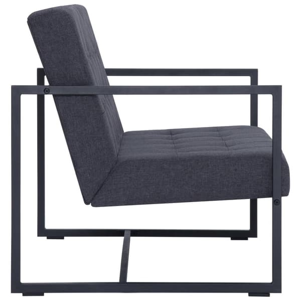vidaXL 2-personers sofa med armlæn stål og stof mørkegrå