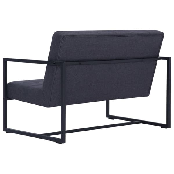 vidaXL 2-personers sofa med armlæn stål og stof mørkegrå