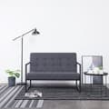 Miniatyrbillede 8 af 8: vidaXL 2-personers sofa med armlæn stål og stof mørkegrå