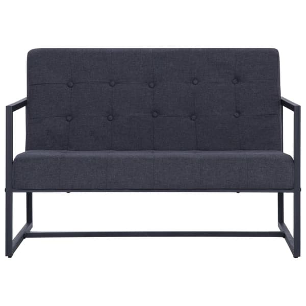 vidaXL 2-personers sofa med armlæn stål og stof mørkegrå