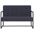 Miniatyrbillede 2 af 8: vidaXL 2-personers sofa med armlæn stål og stof mørkegrå