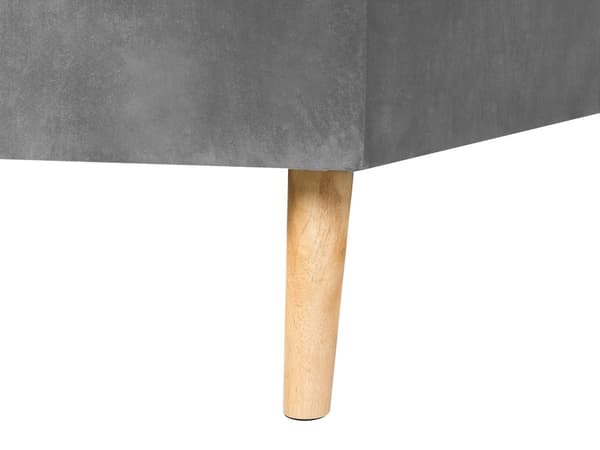 Hörnbäddsoffa med 3 Kuddar Grå Sammet Träben Högervänd Schäslong 4-sits