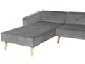 Miniatyrbillede 9 af 11: Højre hjørnesovesofa grå velour 4 personers 3 pyntepuder med sovefunktion skandinavisk stil