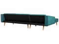 Miniatyrbillede 5 af 11: Højre hjørne tilbagelænet grøn velour 4-personers 3 pyntepuder med sovefunktion skandinavisk stil