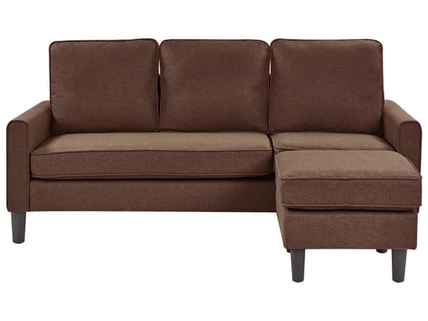 3-sits Ljusgrå med ottoman Fotpall Klädd Mid-Century-Stil Vardagsrum