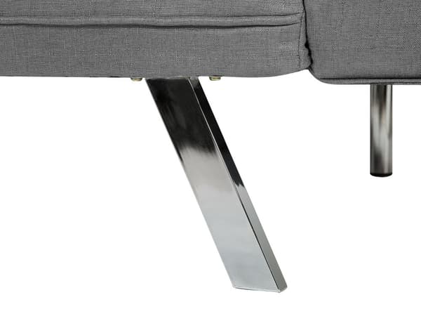 Vuodesohva vaaleanharmaa 180 x 74 x 84 cm polyesteri metalli puu kolmelle säädettävä