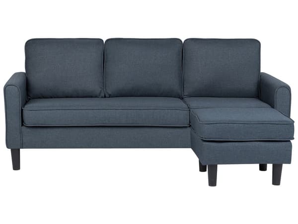 Mørkegrå Polstret 3 Personers Sofa med Skammel Moderne Stuesofa
