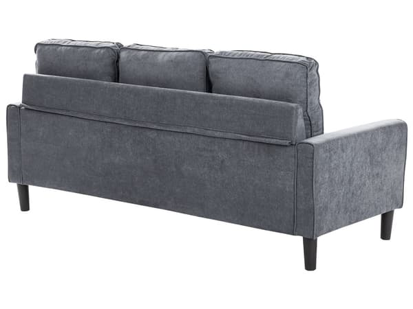 Mørkegrå Polstret 3 Personers Sofa med Skammel Moderne Stuesofa
