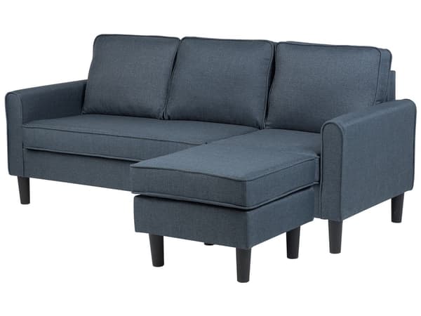 Mørkegrå Polstret 3 Personers Sofa med Skammel Moderne Stuesofa