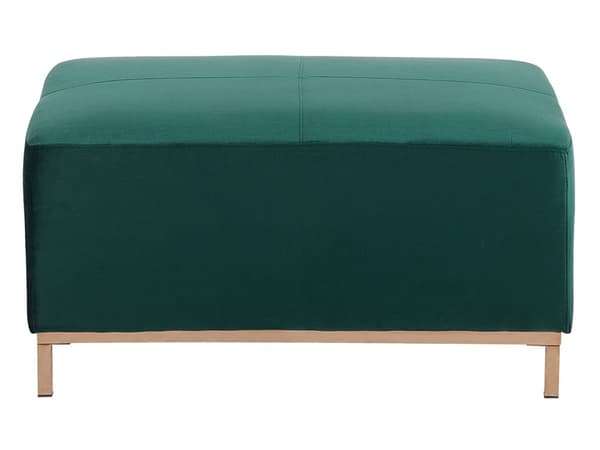 Venstrevendt Grøn Velour Hjørnesofa med Skammel og Stuehynder