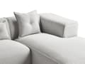 Miniatyrbillede 7 af 11: Hjørnesofa Lysegrå Polyester Skum 3 Personers Blød Rund Flyder Sofa med Bred Chaiselong Open End Pyntepuder Tilbehør Moderne Stue Indretning