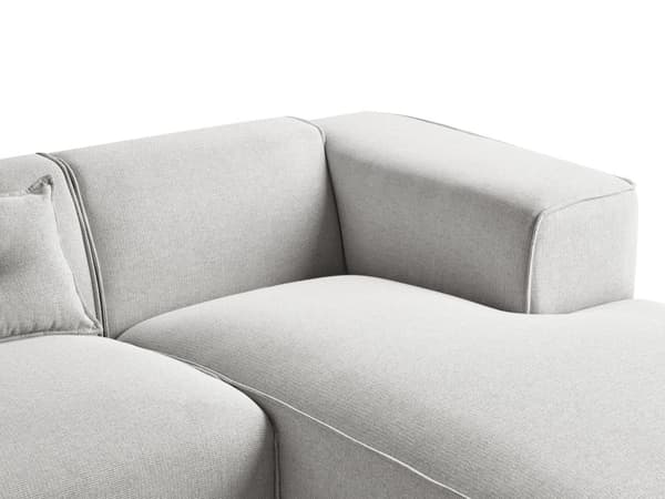 Hjørnesofa Lysegrå Polyester Skum 3 Personers Blød Rund Flyder Sofa med Bred Chaiselong Open End Pyntepuder Tilbehør Moderne Stue Indretning