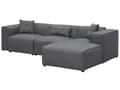 Miniatyrbillede 4 af 8: Hjørnesofa Mørkegrå Polyester Skum 3 Personers Blød Rund Flyder Sofa med Bred Chaiselong Open End Pyntepuder Tilbehør Moderne Stue Indretning