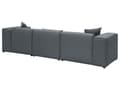Miniatyrbillede 5 af 8: Hjørnesofa Mørkegrå Polyester Skum 3 Personers Blød Rund Flyder Sofa med Bred Chaiselong Open End Pyntepuder Tilbehør Moderne Stue Indretning