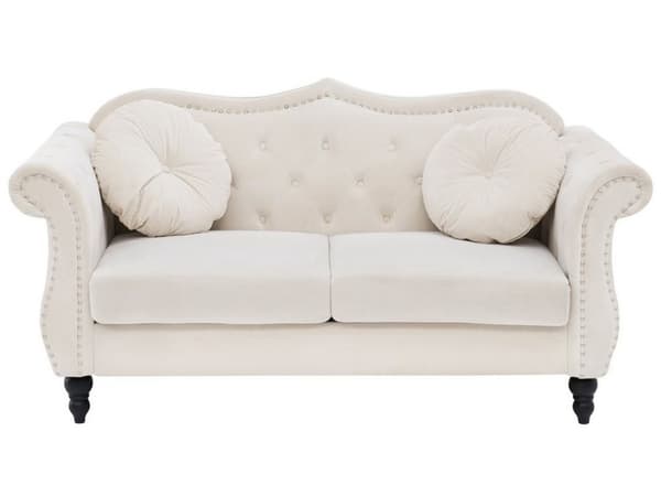3 + 2 sofasæt i blåt fløjl glamour quiltet sofa og lænestol med runde hynder