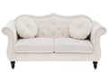 Miniatyrbillede 1 af 8: 3 + 2 sofasæt i blåt fløjl glamour quiltet sofa og lænestol med runde hynder