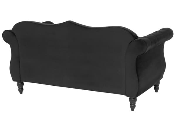 Beige fløjlssofa 3 personers fløjlsquiltet glamoursofa med runde hynder