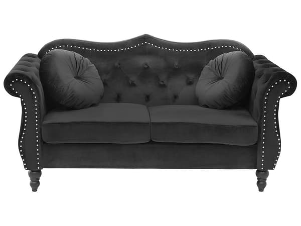 Beige fløjlssofa 3 personers fløjlsquiltet glamoursofa med runde hynder