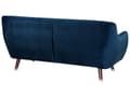 Miniatyrbillede 5 af 9: 3 Personers Marineblå Velour Quiltede Sofa Ben Mørkt Træ med Gylden Glamourøs Stil