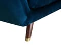 Miniatyrbillede 7 af 9: 3 Personers Marineblå Velour Quiltede Sofa Ben Mørkt Træ med Gylden Glamourøs Stil