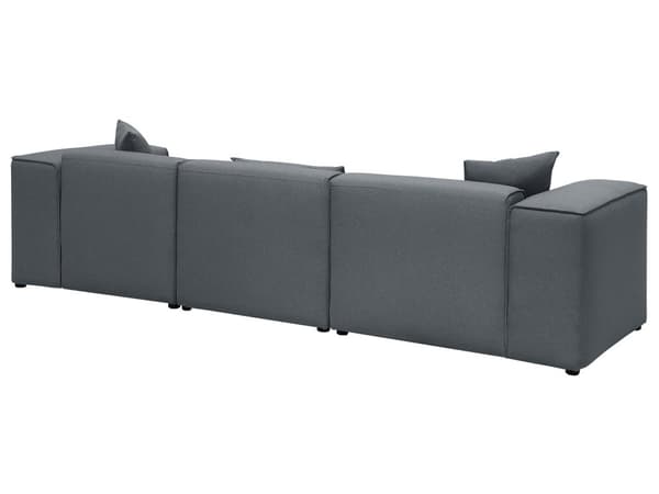 3-sits Hörnsoffa Grå Extra Kuddar Modern