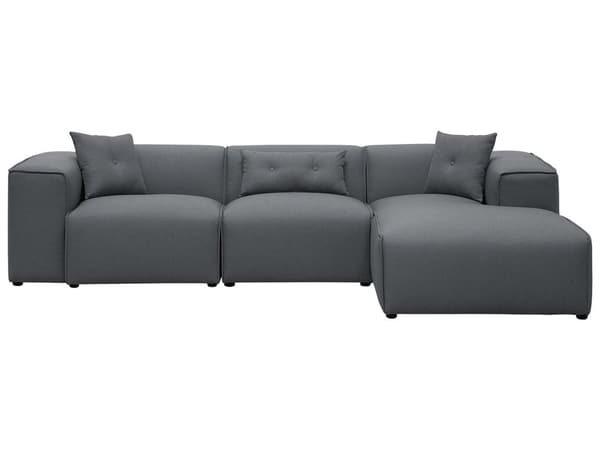 3-sits Hörnsoffa Grå Extra Kuddar Modern