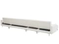 Miniatyrbillede 5 af 8: Sofa Hvid Kunstlæder med Skumfyld og Sølv Krom Metal Ben 6 personers Moderne tuftet U-formet klik klak modulær med fodskammel og sovefunktion