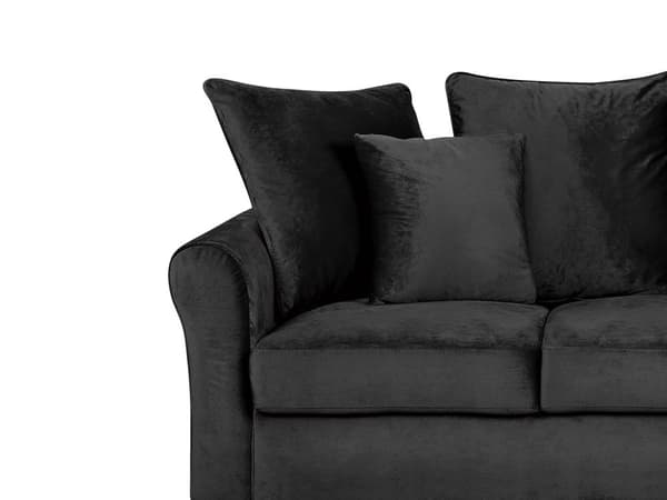 Sohva musta 197 x 76 x 79 cm sametti puu vaneri kolmelle koristetyynyt moderni