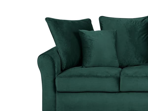 Sohva tummanvihreä 197 x 76 x 79 cm sametti puu vaneri kolmelle koristetyynyt moderni
