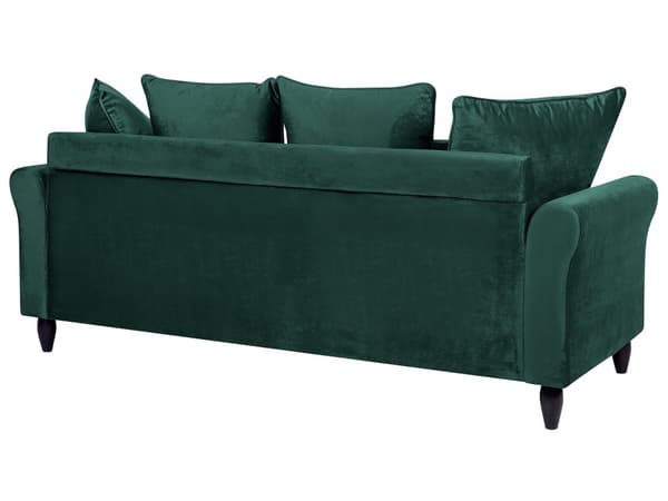 Sohva tummanvihreä 197 x 76 x 79 cm sametti puu vaneri kolmelle koristetyynyt moderni
