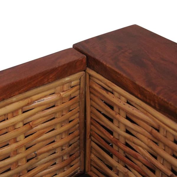 vidaXL 2-personers sofa med hynder naturlig rattan brun