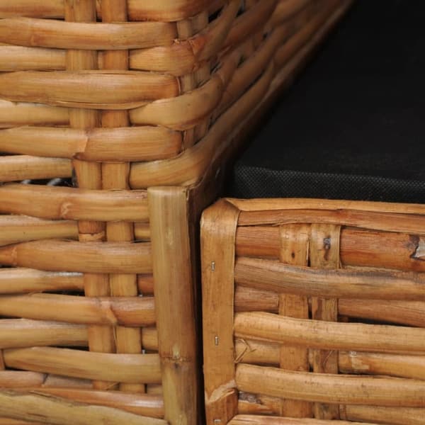 vidaXL 3-personers sofa med hynder naturlig rattan brun
