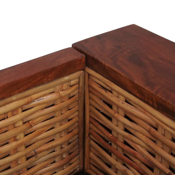 vidaXL 3-personers sofa med hynder naturlig rattan brun