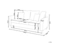 Miniatyrbillede 3 af 8: Sofa Sort Velour med Sorte Træben 197 x 79 x 76 cm 3 Personers Moderne Høj Ryg Dyb Sæde med Bløde Puder Aftagelige Betræk til Stue Indretning