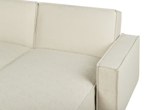 3-sits Vänstervänd Hörnbäddsoffa Grå Tygklädsel L-formad