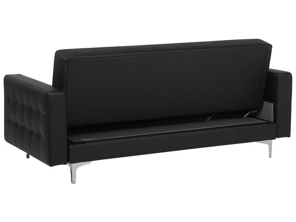 Bäddsoffa Svart Sammet Tuftad Modern Vardagsrum Modulär 3-sits Gulda Ben