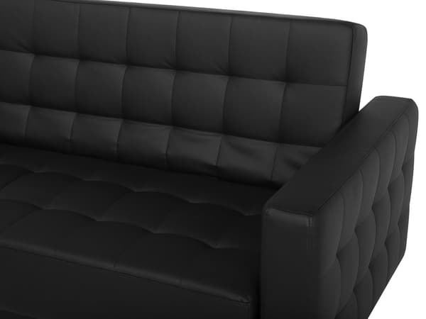 Bäddsoffa Svart Sammet Tuftad Modern Vardagsrum Modulär 3-sits Gulda Ben